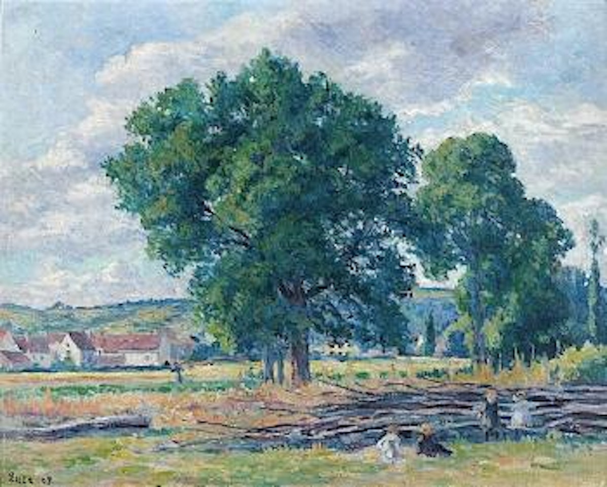 Paysage anime a moulineux by Maximilien Luce