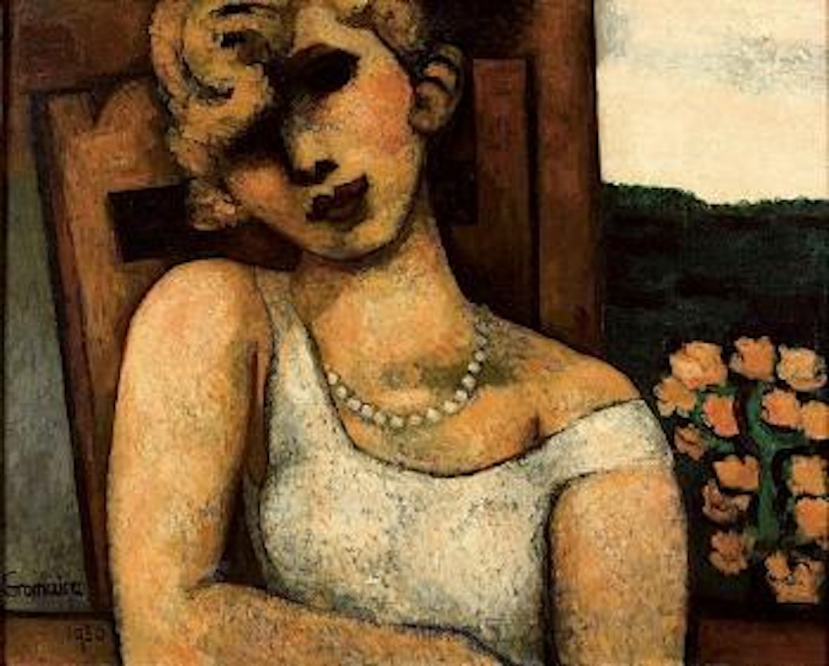 Portrait aux fleurs roses, Suzon by Marcel Gromaire