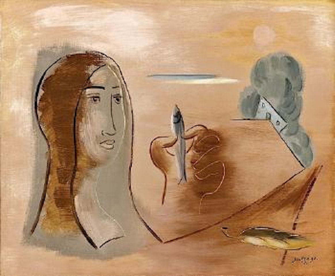 Femme au poisson, Tossa, Espagne by Leopold Survage