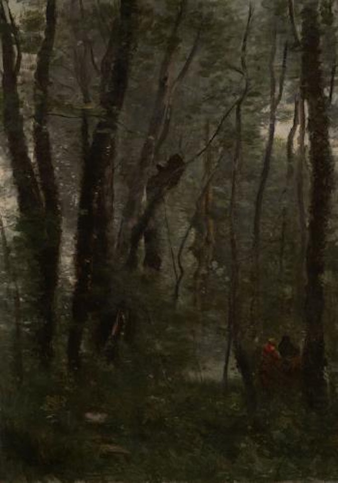Sous bois, dans le Parc de Merantais, à Magny-les-Hameaux (Seine-et-Oise) by Jean Baptiste Camille Corot