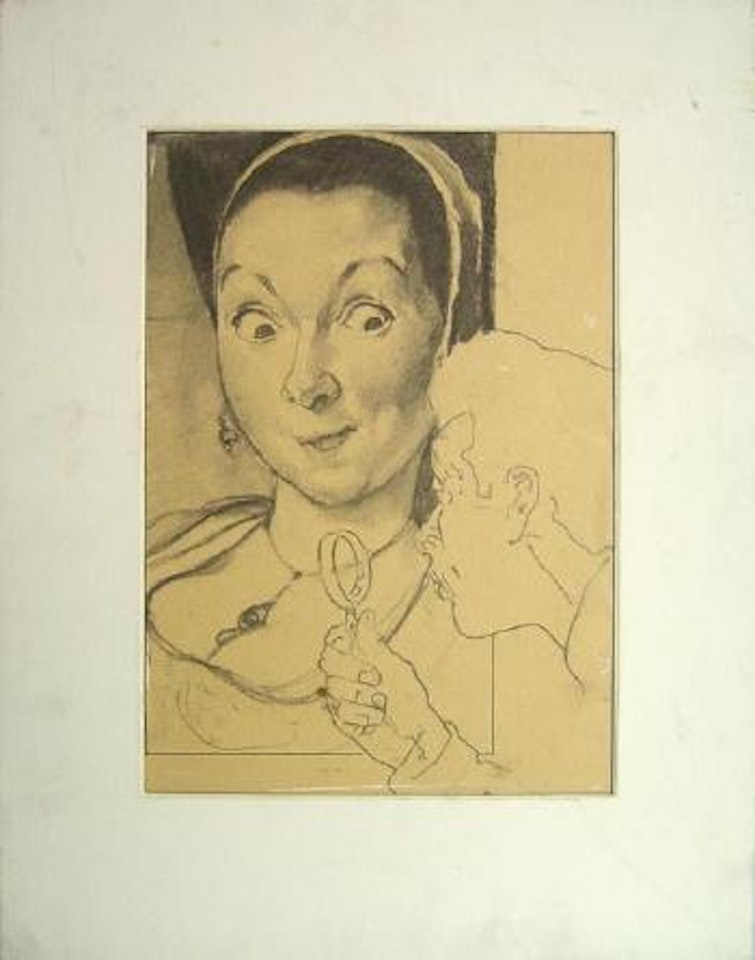 Pencil study for The Art Critic by Norman Rockwell