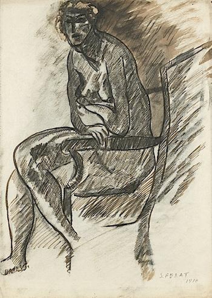 Nu assis au fauteuil. Nu au fauteuil. Nu au fauteuil by Serge Férat