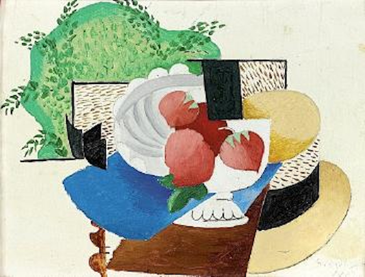 Nature morte aux fraises et canotier by Leopold Survage