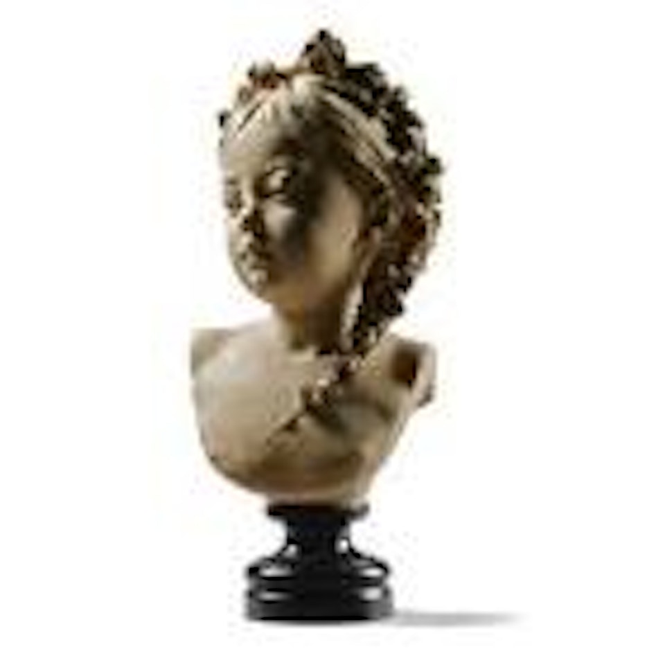 Jeune Fille (A bust of a young girl with flowers in her hair) by Albert-Ernest Carrier-Belleuse
