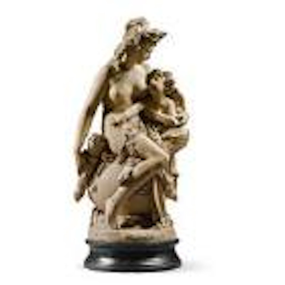 L'Amour Désarmé (An allegorical group of love disarming a woman) by Albert-Ernest Carrier-Belleuse