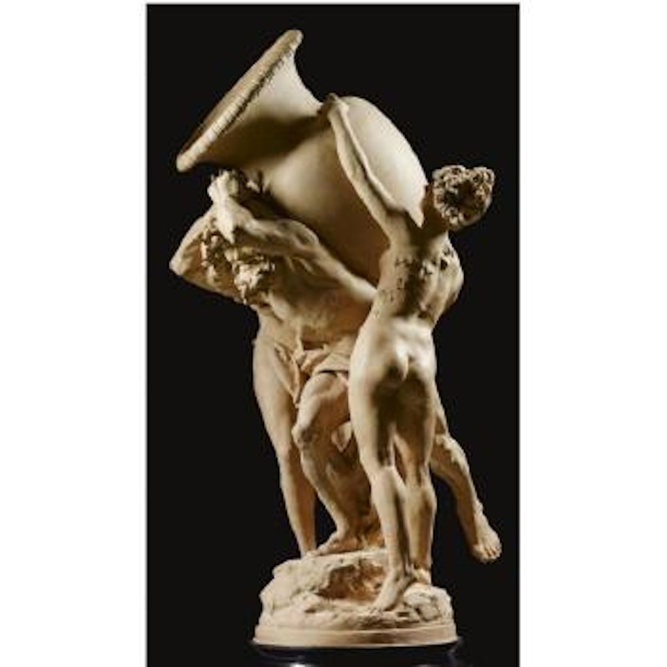 Deux Bacchantes et un Hercule Portent un Vase (Two Bacchantes and Hercules Supporting an Amphora) by Albert-Ernest Carrier-Belleuse