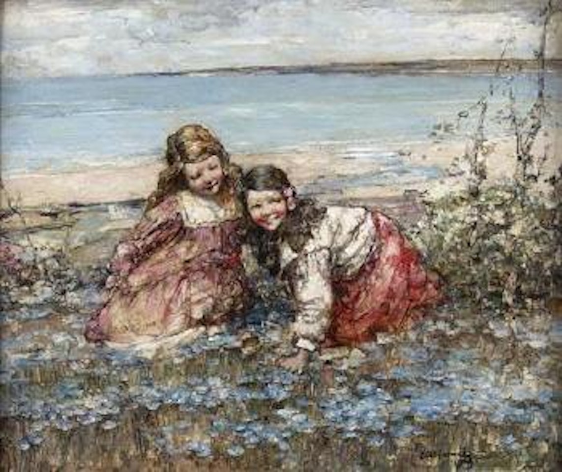 Gathering bluebells, Brighouse Bay by Edward Atkinson Hornel