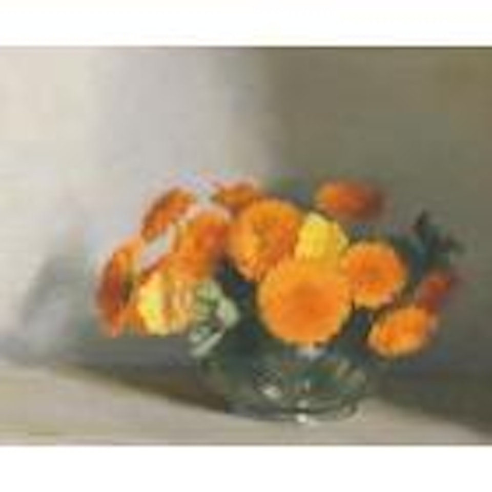 Bowl of marigolds by Clarice Beckett