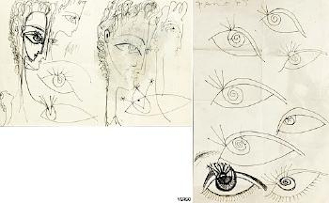 Etudes de profils. Etude d'yeux by Pablo Picasso