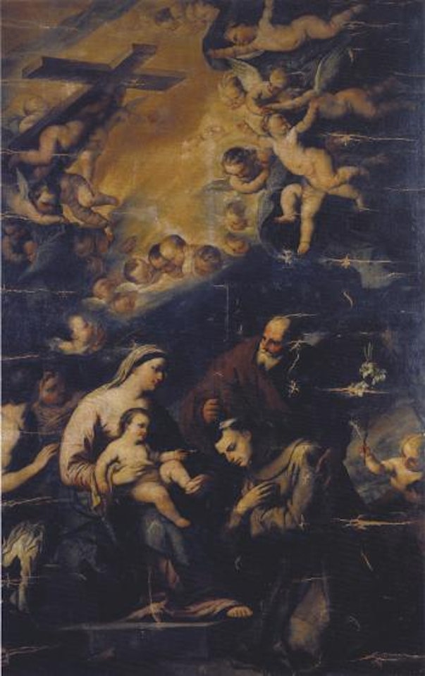 Heilige Familie mit dem hl. Antonius von Padua und Engeln by Circle of Luca Giordano