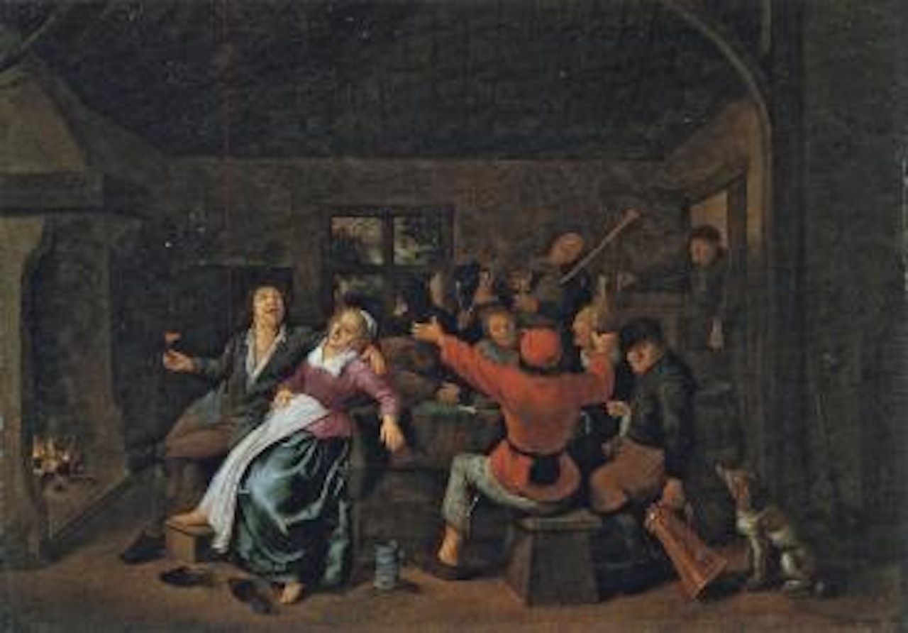 Wirtshausszene mit Zechern und Musikanten by Jan Miense Molenaer