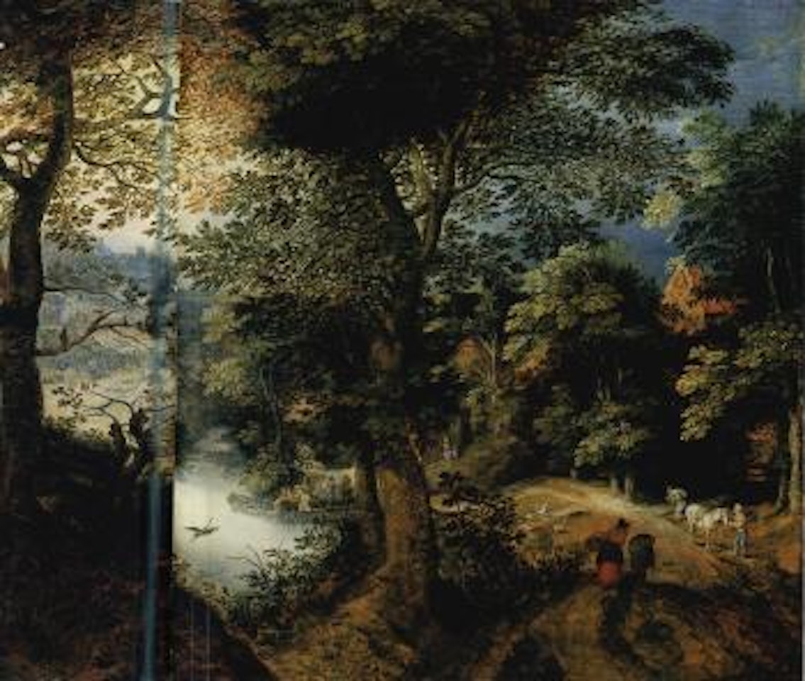 Waldlandschaft mit Bauern by Adriaen van Stalbemt