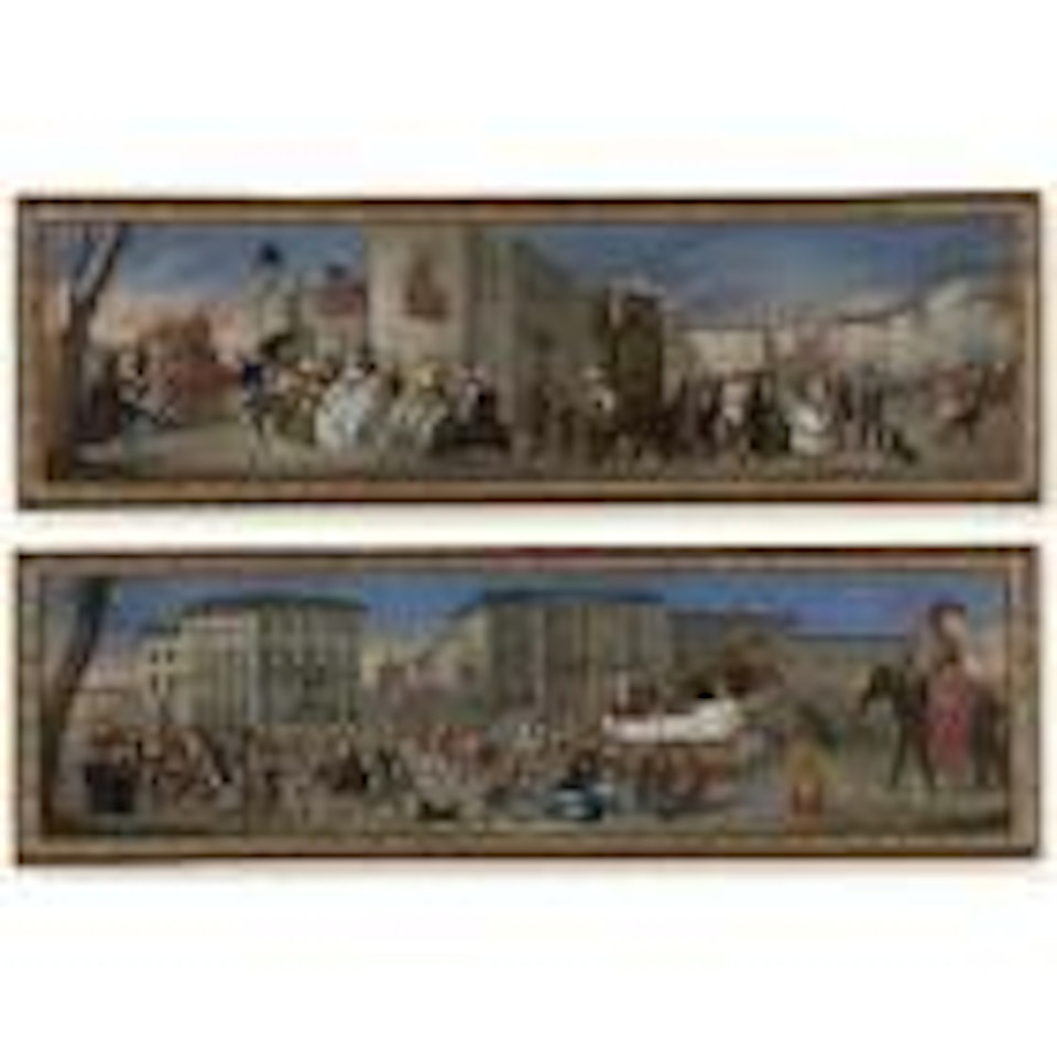 Two scenese from the Carnevale by Italian School