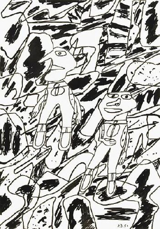 Paysage avec deux personnages by Jean Dubuffet