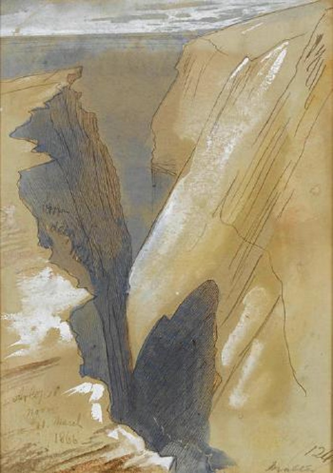 'Arlopsi' cliffs, Malta by Edward Lear