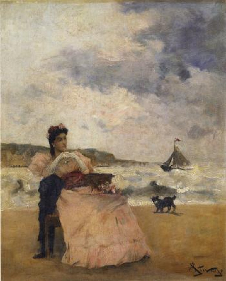 Junge Dame am Strand by Alfred Stevens