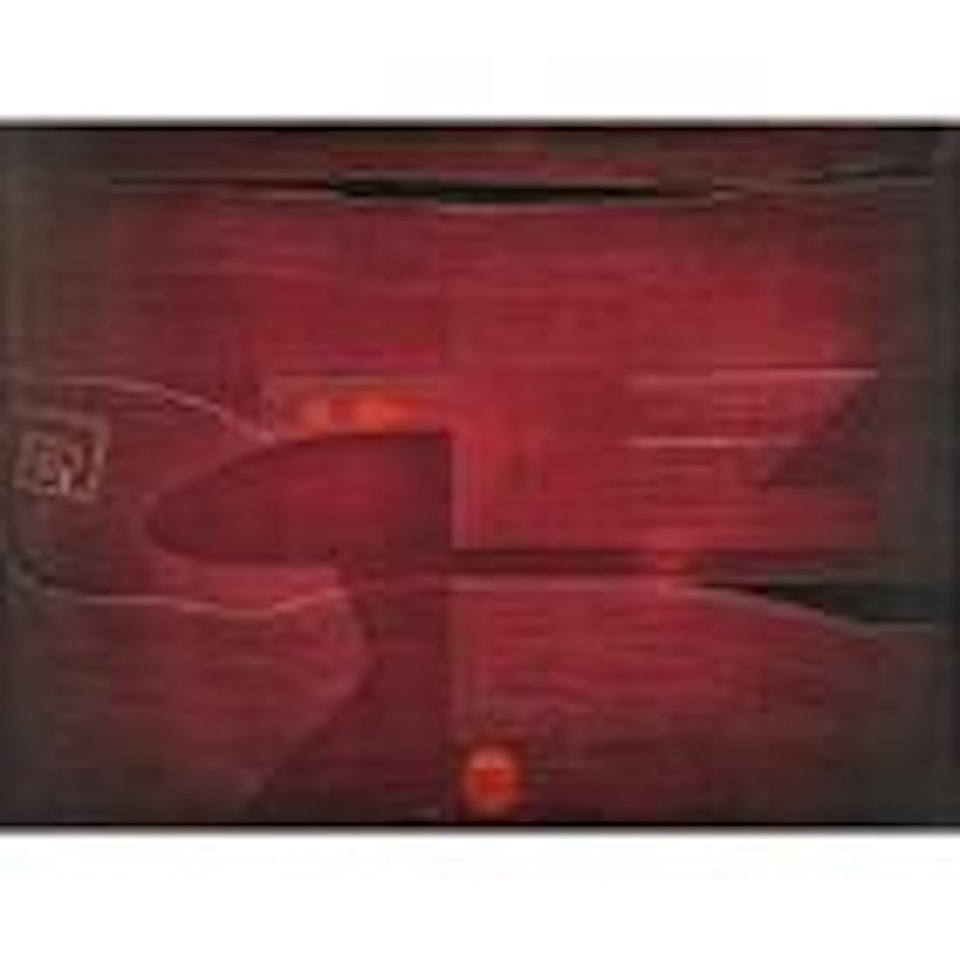 Grattage sur rouge by Antoni Tapies
