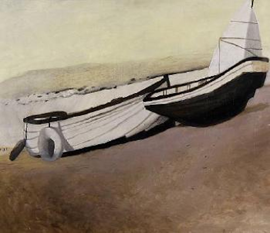 Boats on the shingle by Mary Newcomb