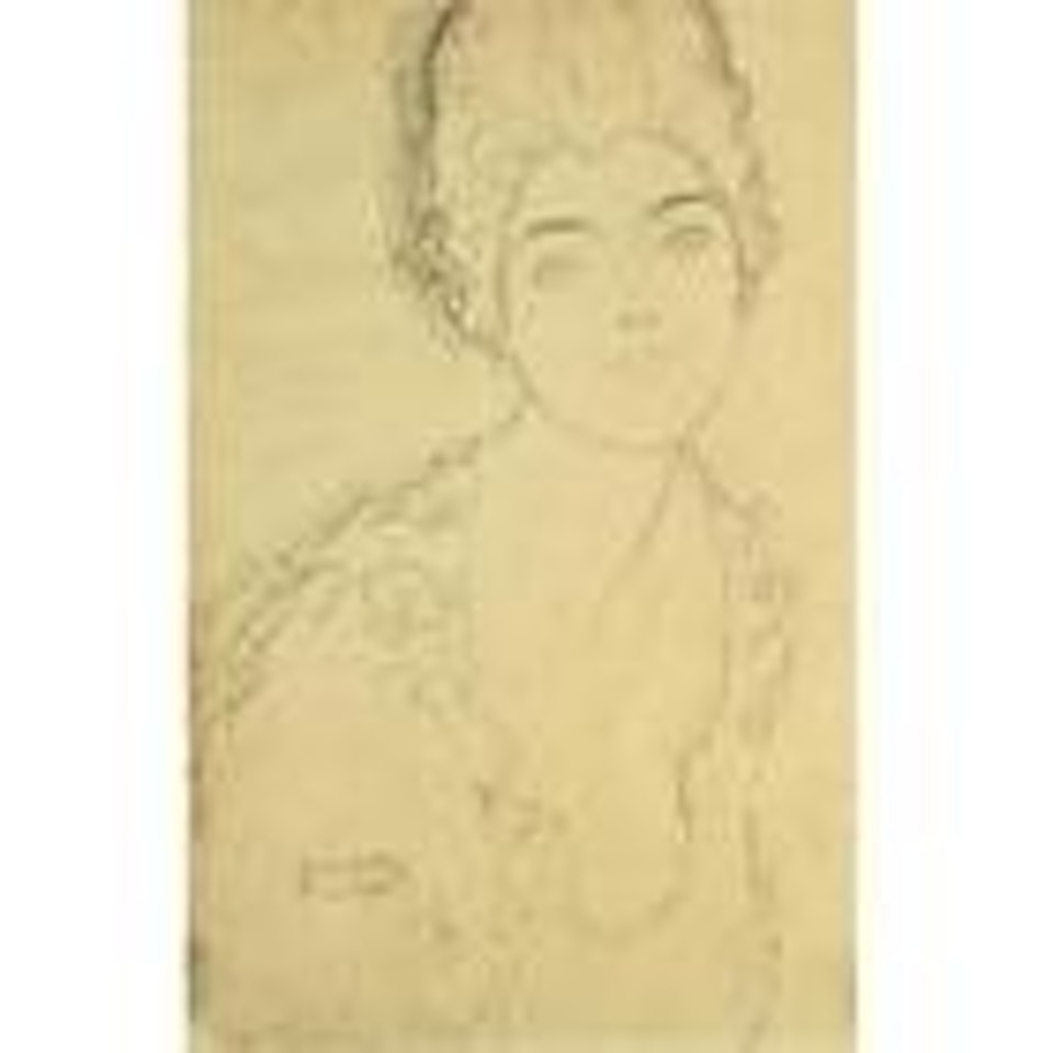 Damenbrustbild von vorne (Bust of a lady, frontal view) by Gustav Klimt