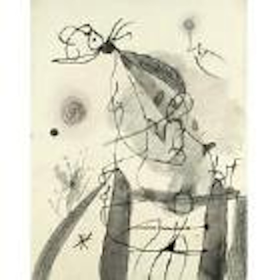 Femme et oiseaux dans la nuit by Joan Miró