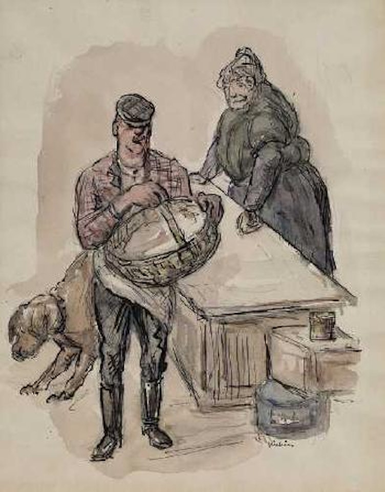 Die Krämerin und der Metzger Karl by Alfred Kubin