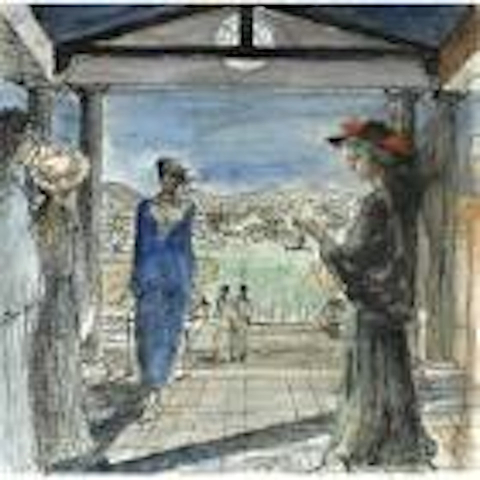 Esquisse de 'La terrasse' by Paul Delvaux