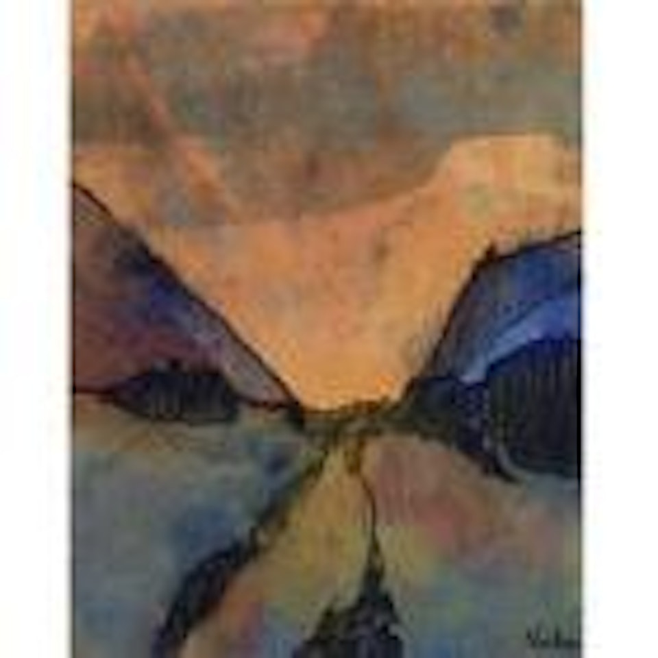 Berglandschaft, Tal mit Abendrot (Mountain landscape, valley with sunset) by Emil Nolde