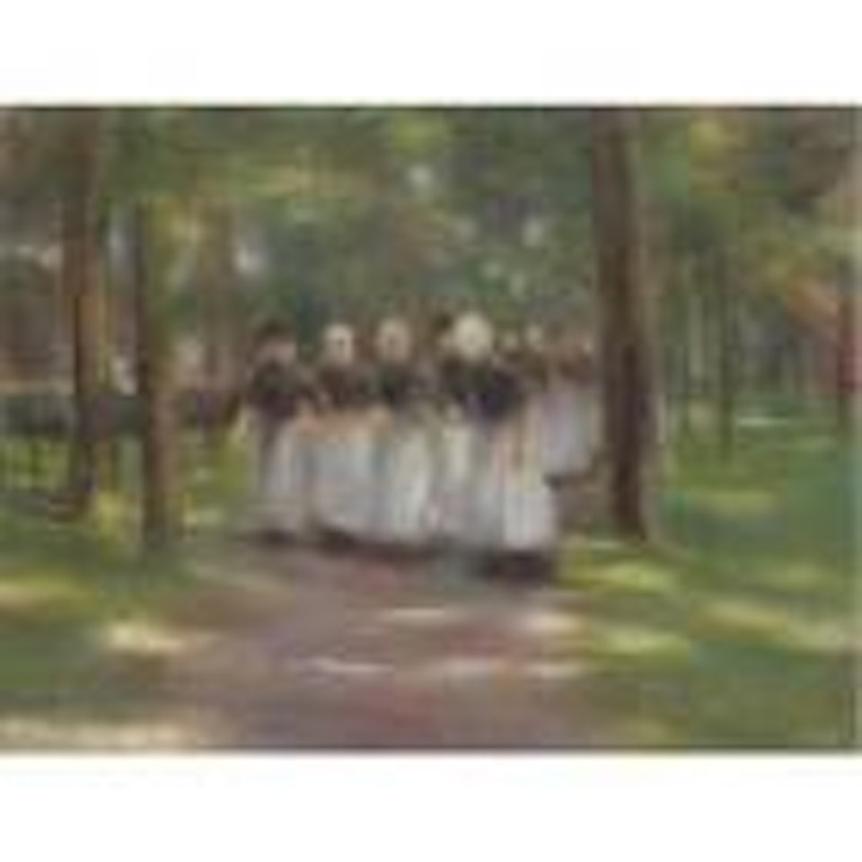 Sonntagnachmittag in Laren - Allee mit Mädchen (Sunday afternoon in Laren - alley with girls) by Max Liebermann