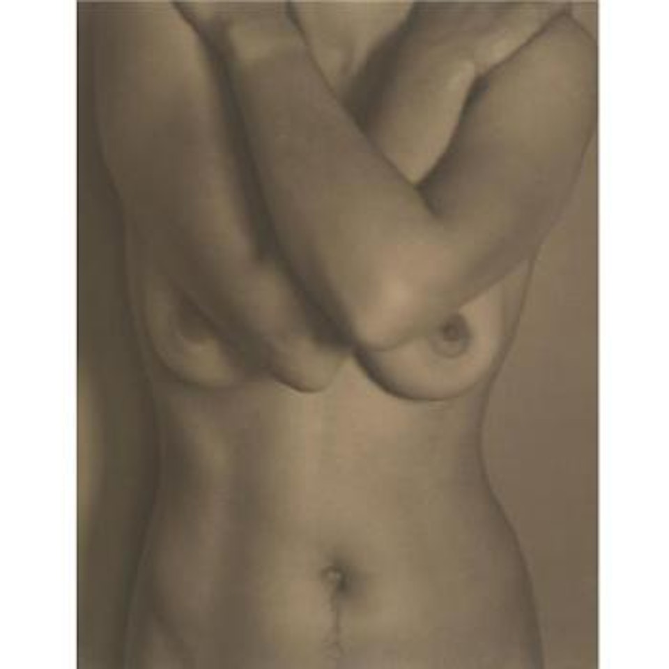 Nude study of Miriam Lerner with crossed arms by Edward Weston