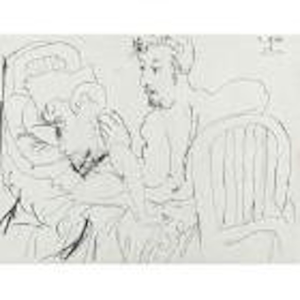 Homme et femme nue dormant by Pablo Picasso