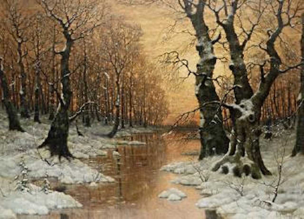 Woodland river by Ivan Fedorovich Choultse