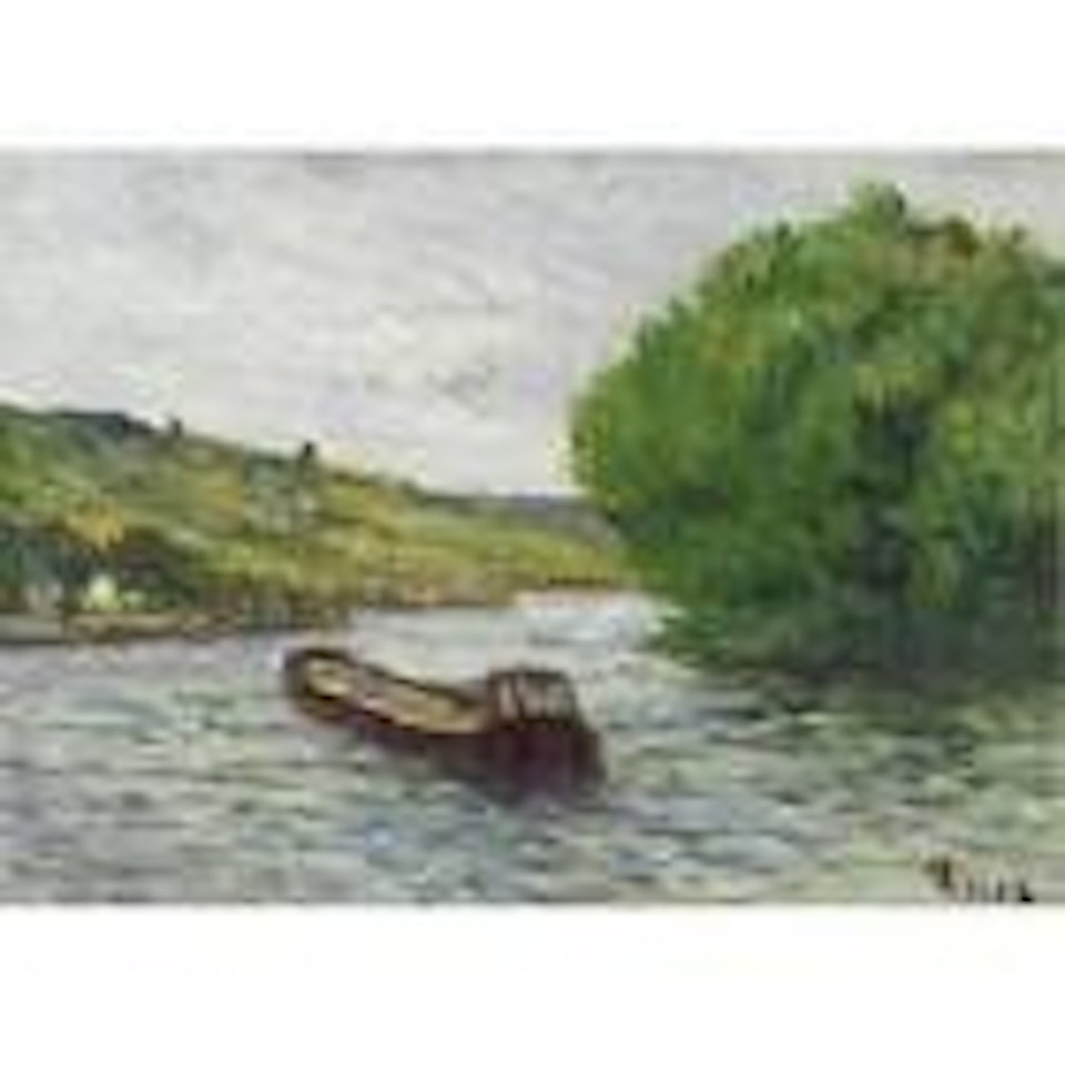 Rolleboise, peniche sur la Seine by Maximilien Luce