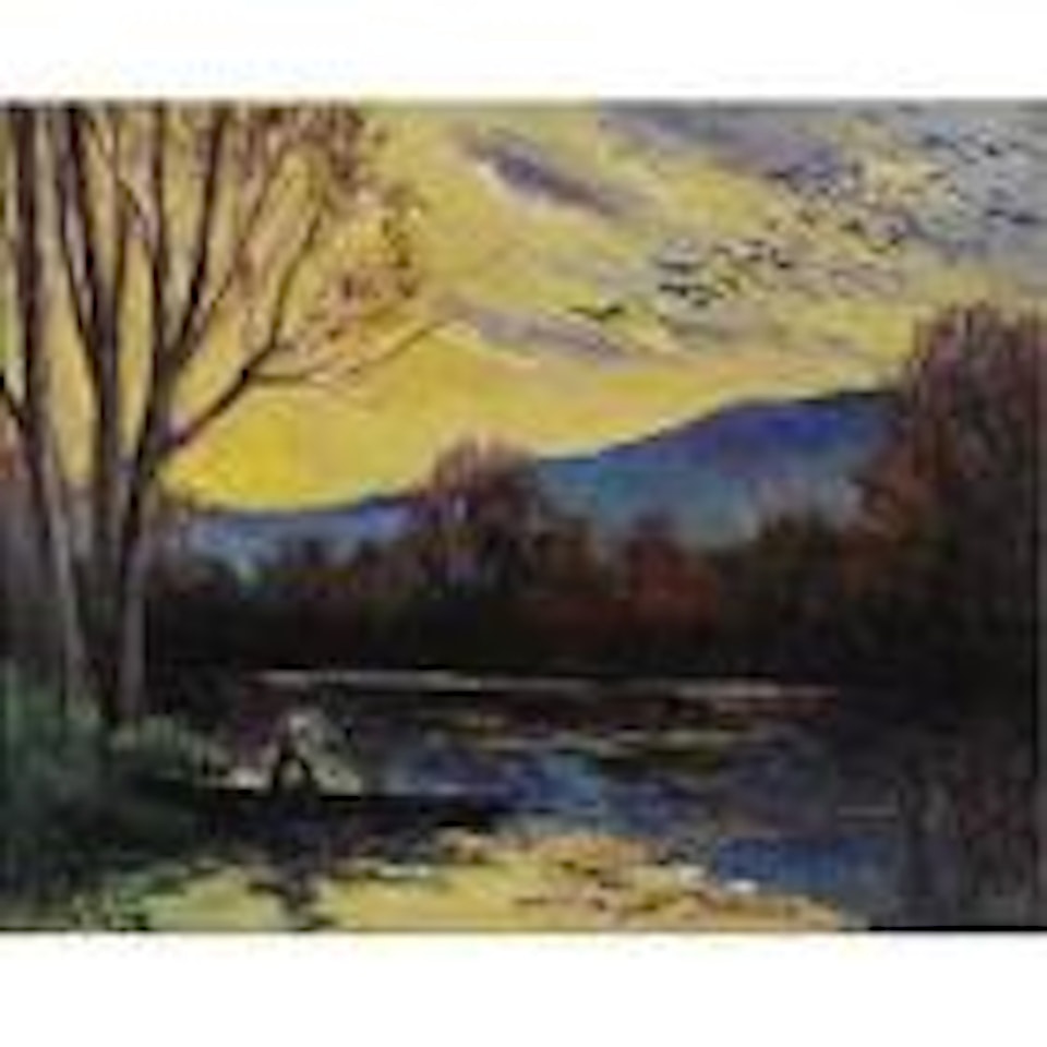 Moulineux, coucher de soleil sur l'etang by Maximilien Luce