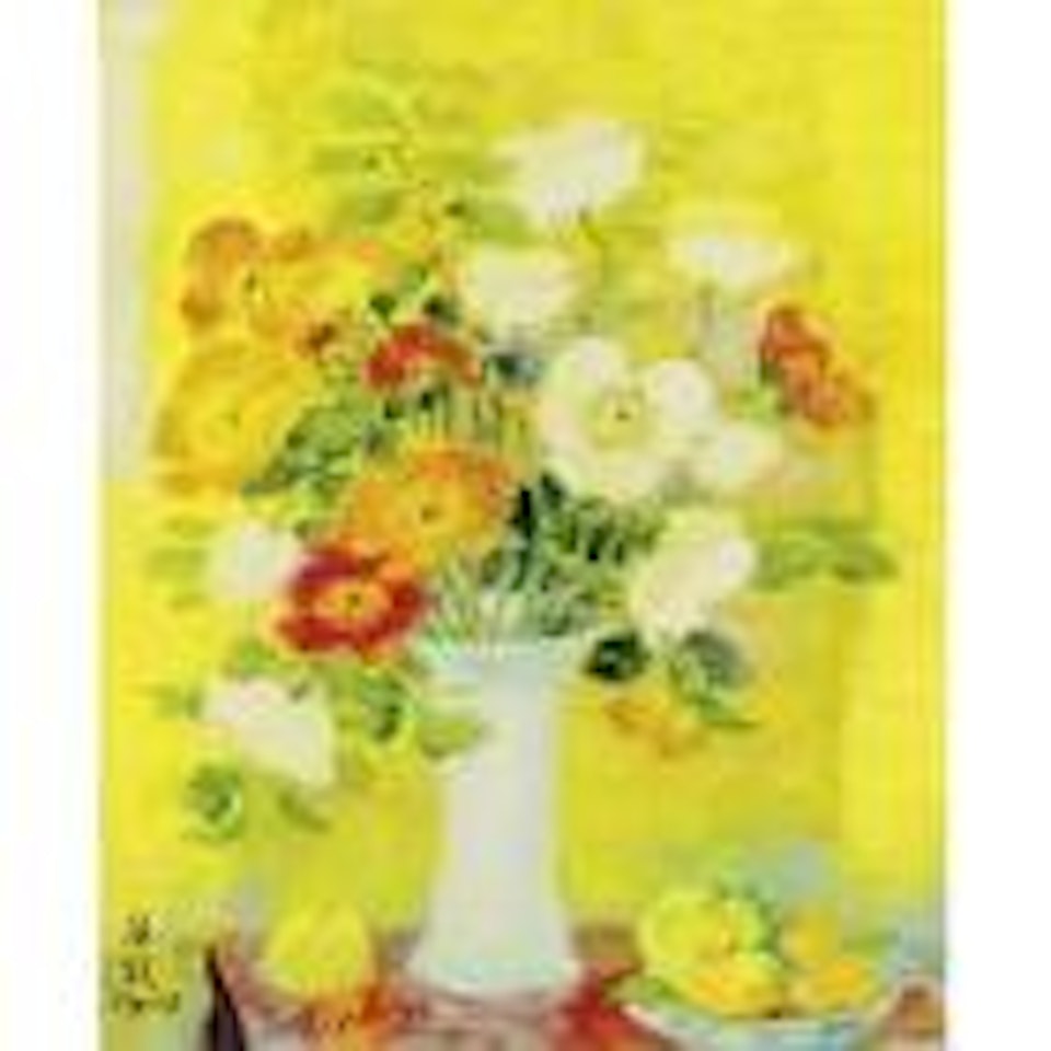 Flowers in a White Vase by Le Pho