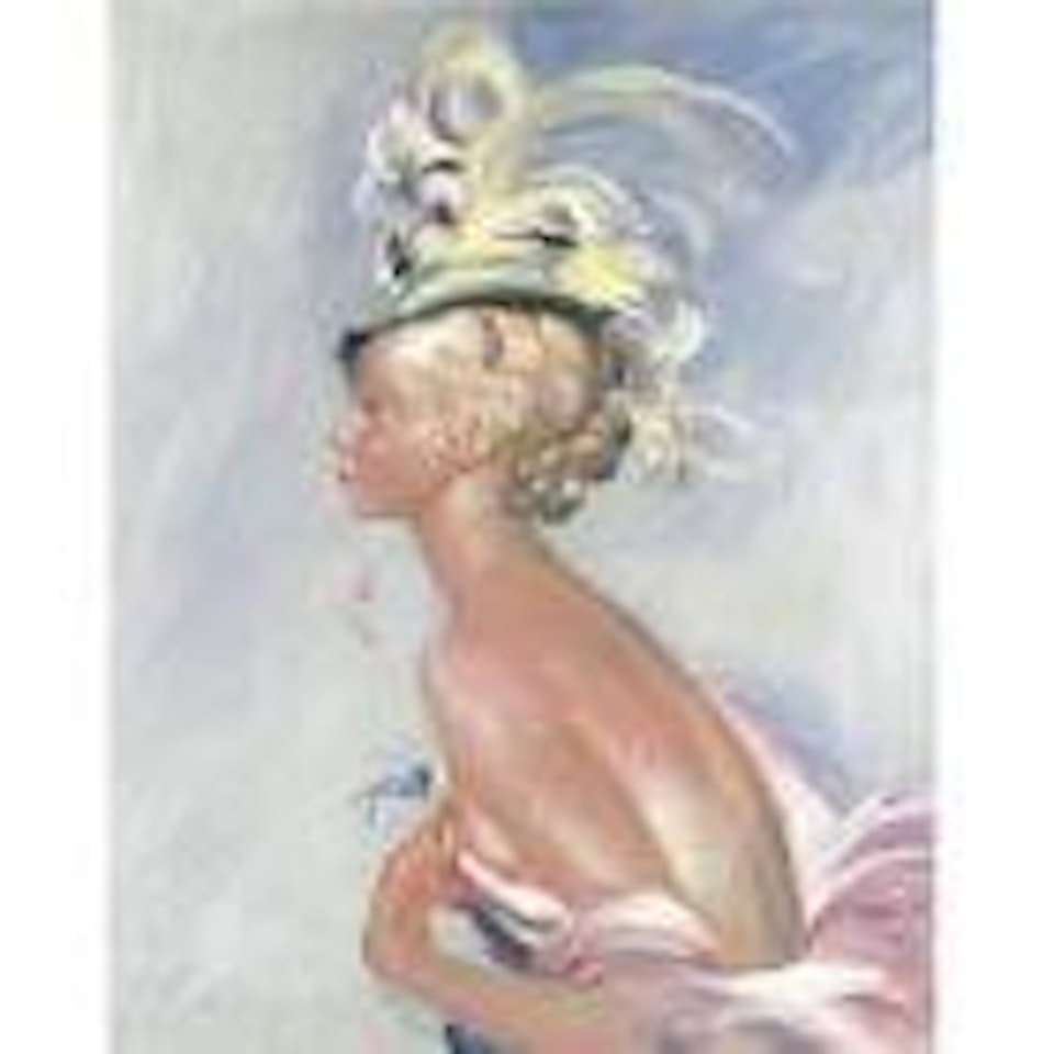 Elegante au Capeau a Plumes by Jean Gabriel Domergue