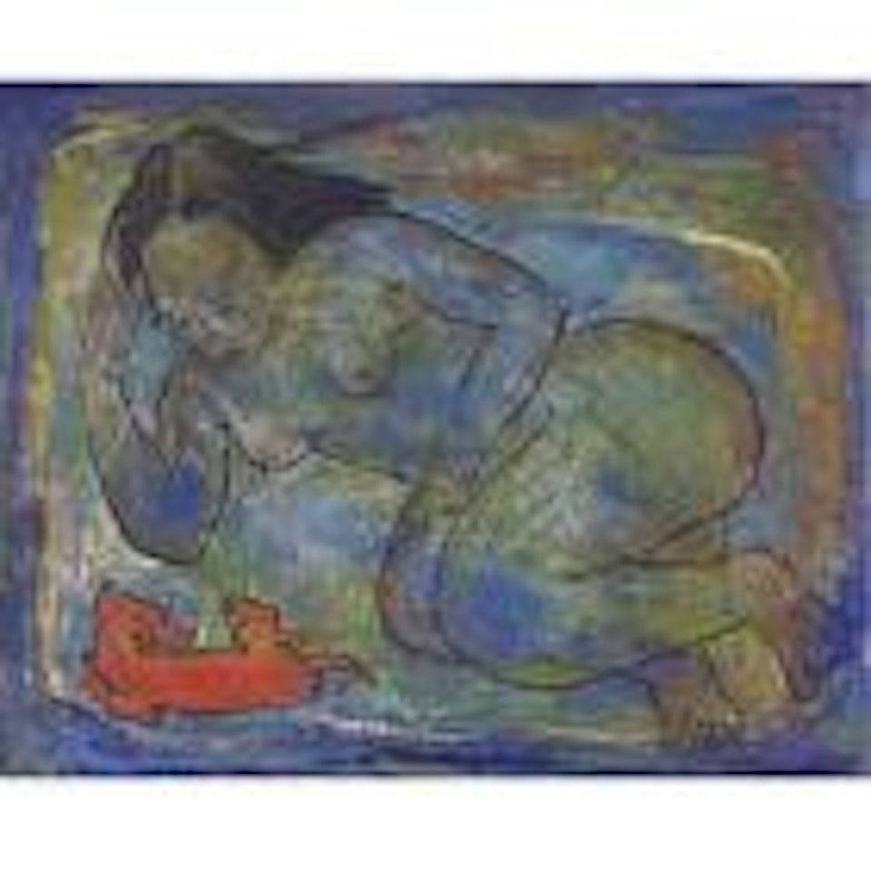 Untitled (Woman with Dog) by Angel Botello