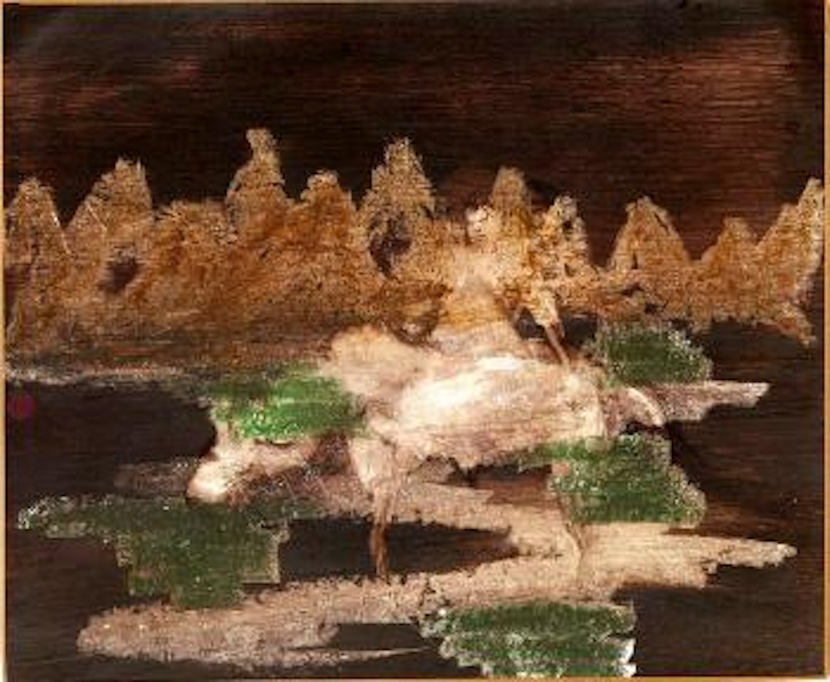Landscape with Figure and Bull by Sidney Nolan