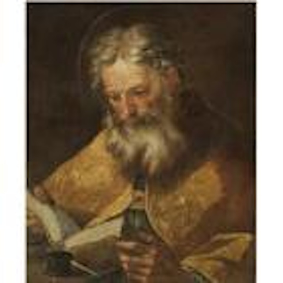 A Bishop Saint reading the Bible by Circle of Luca Giordano