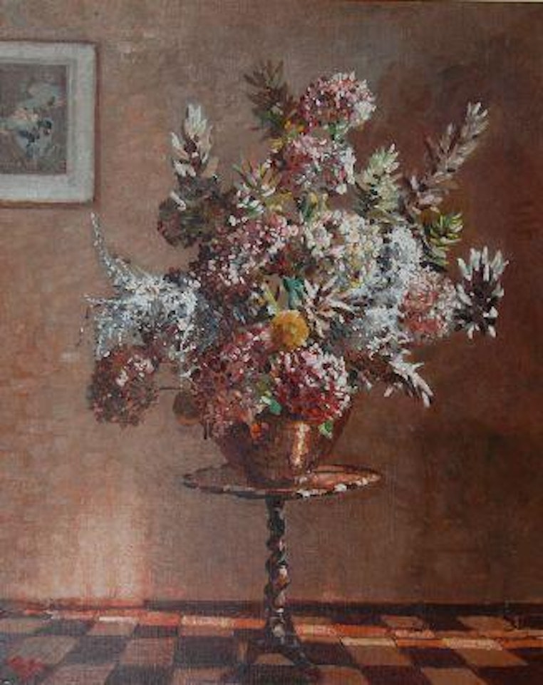 Still Life with Flowers in an Interior by Robert Gwelo Goodman