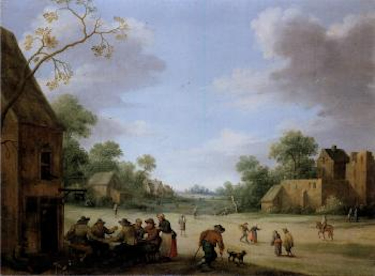 Belebte Dorfstrasse by Joost Cornelisz Droochsloot