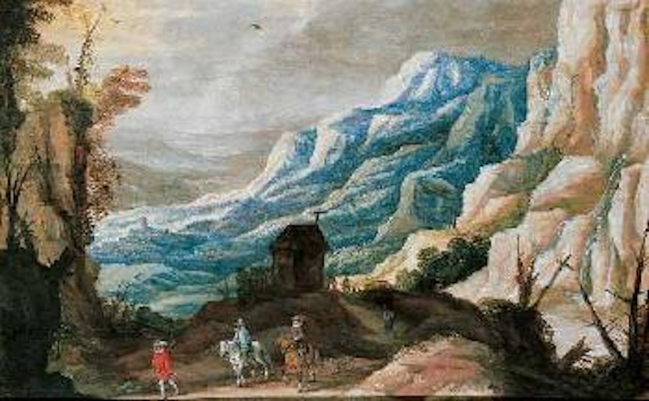 Gebirgslandschaft mit Reisenden by Joos de Momper the Younger