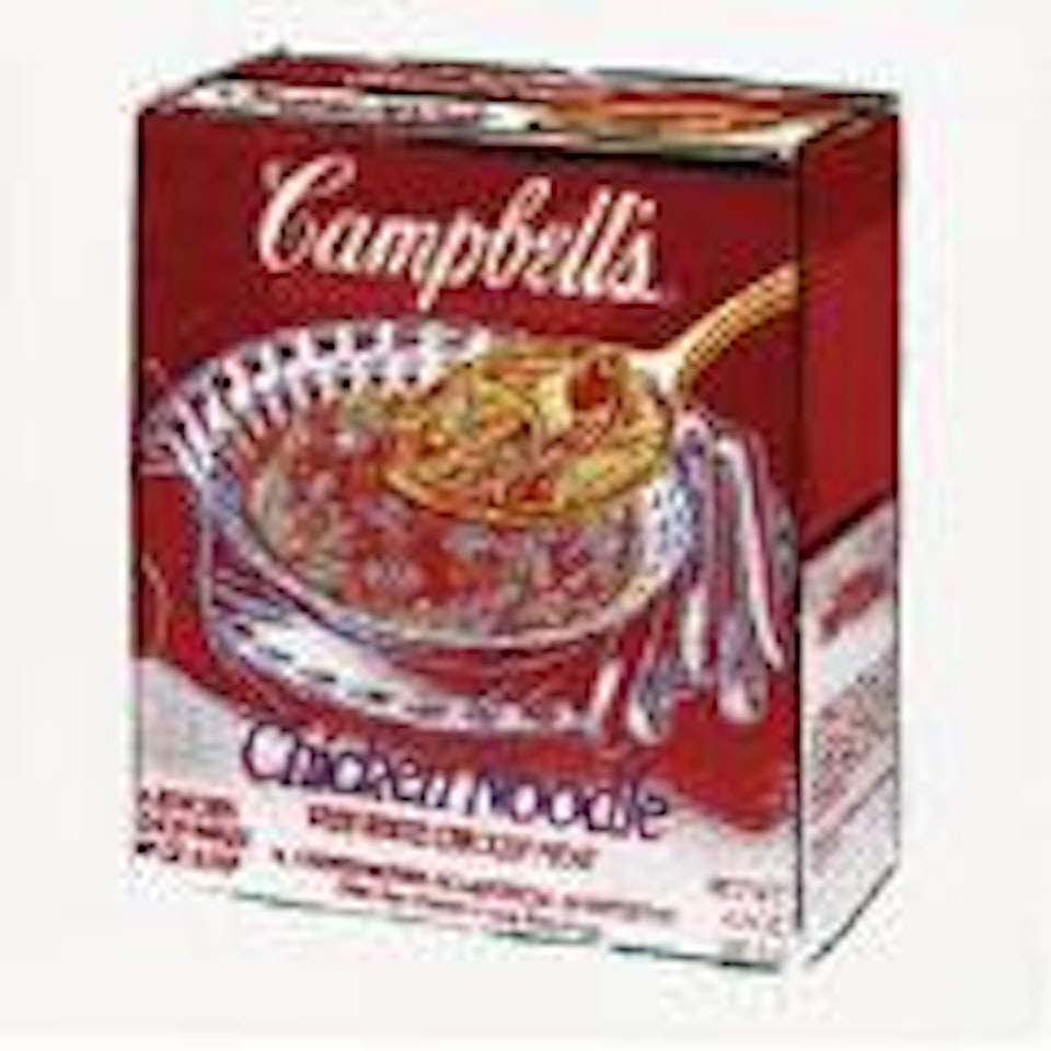 Campbell's chicken noodle soup box by Andy Warhol