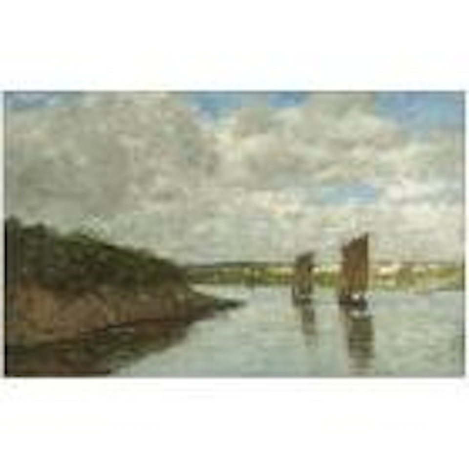 Bretagne, voiliers dans une baie by Eugène Boudin