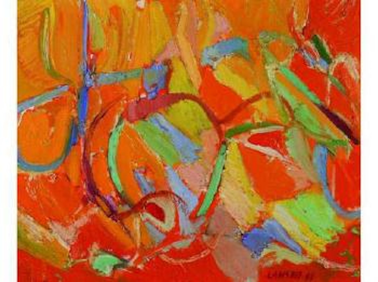 Composition.  Orange fond noir by André Lanskoy
