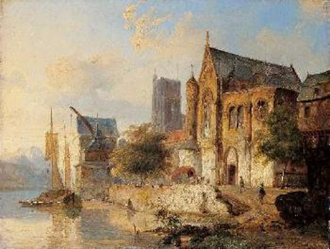 Flusslandschaft by Cornelis Springer