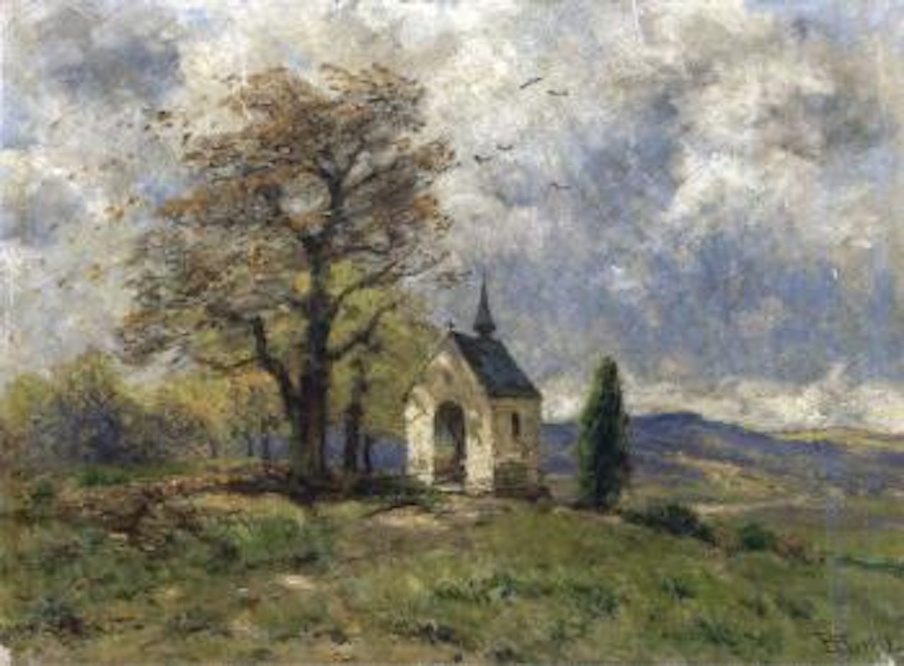 Landschaft mit Kapelle by Hans Thoma