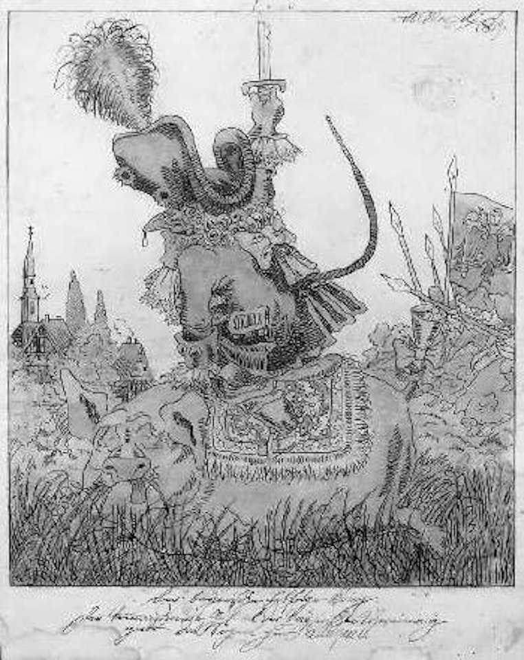 Karikatur zum Bayerischen Erbfolgekrieg by Adolph Menzel