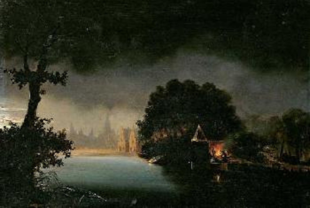 Nächtliche Flusslandschaft by Petrus van Schendel