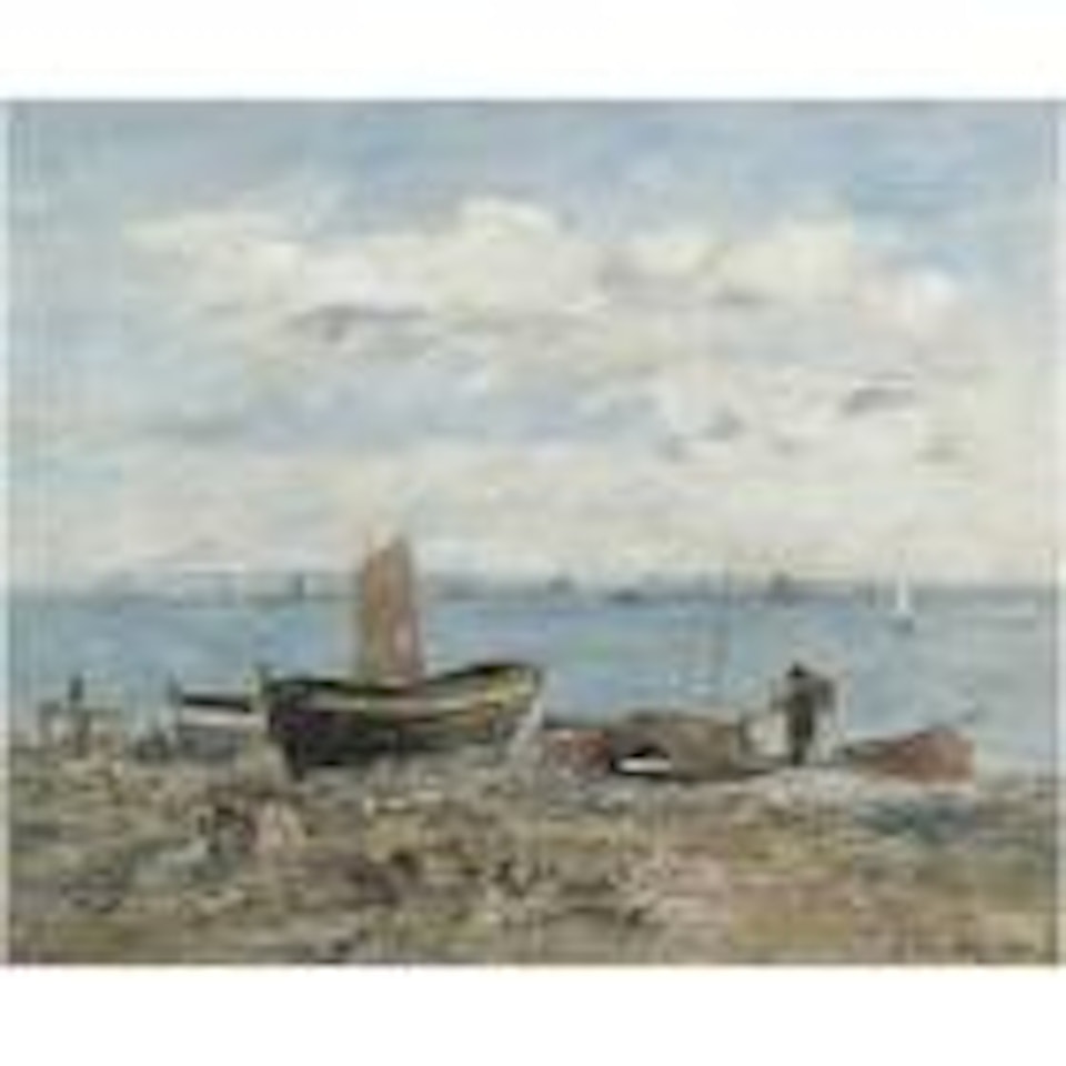Rivage a Sainte-Adresse, maree basse by Eugène Boudin