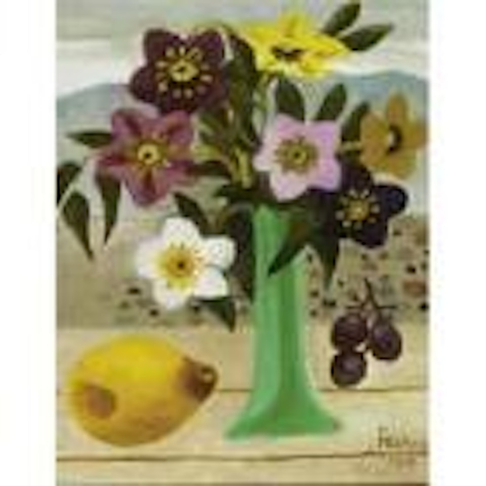 Flowers in a Green Vase by Mary Fedden
